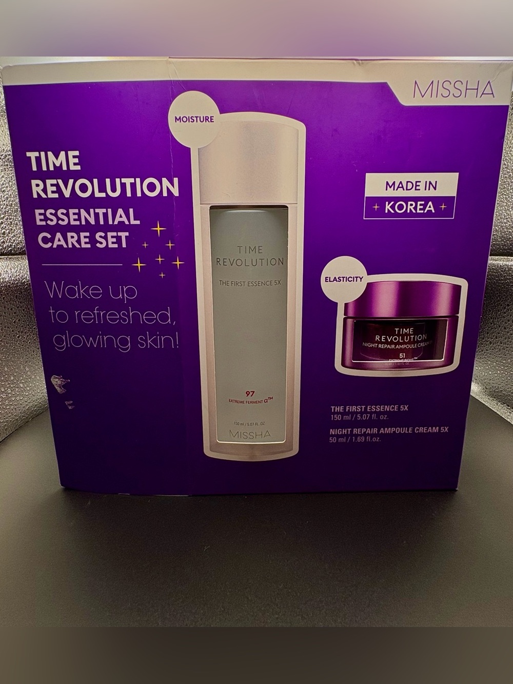Missha Time Revolution The First Essence 5X - Purple & White Skincare Set
